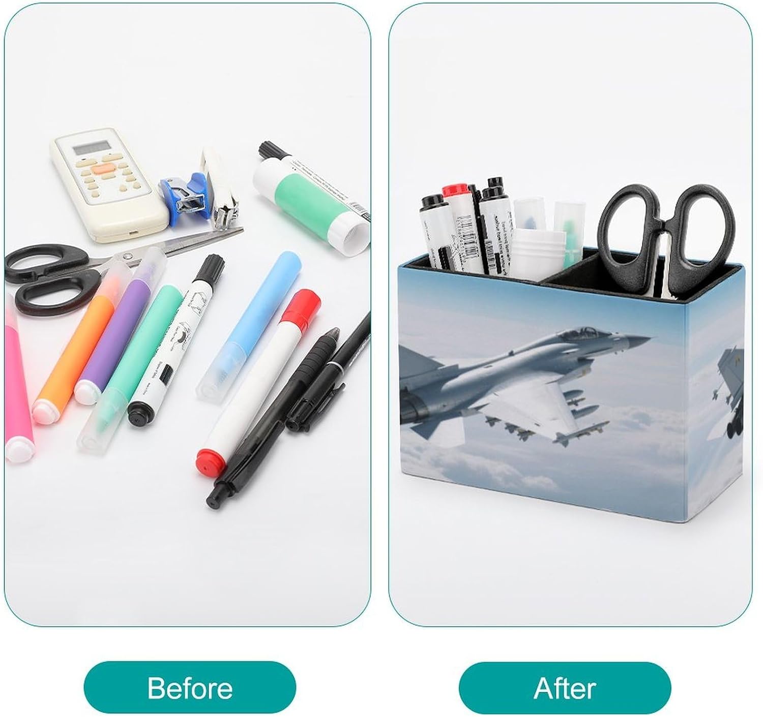 Aircraft Fighter Jets Desk Organizer Pen Holder with 2 Slots image 3
