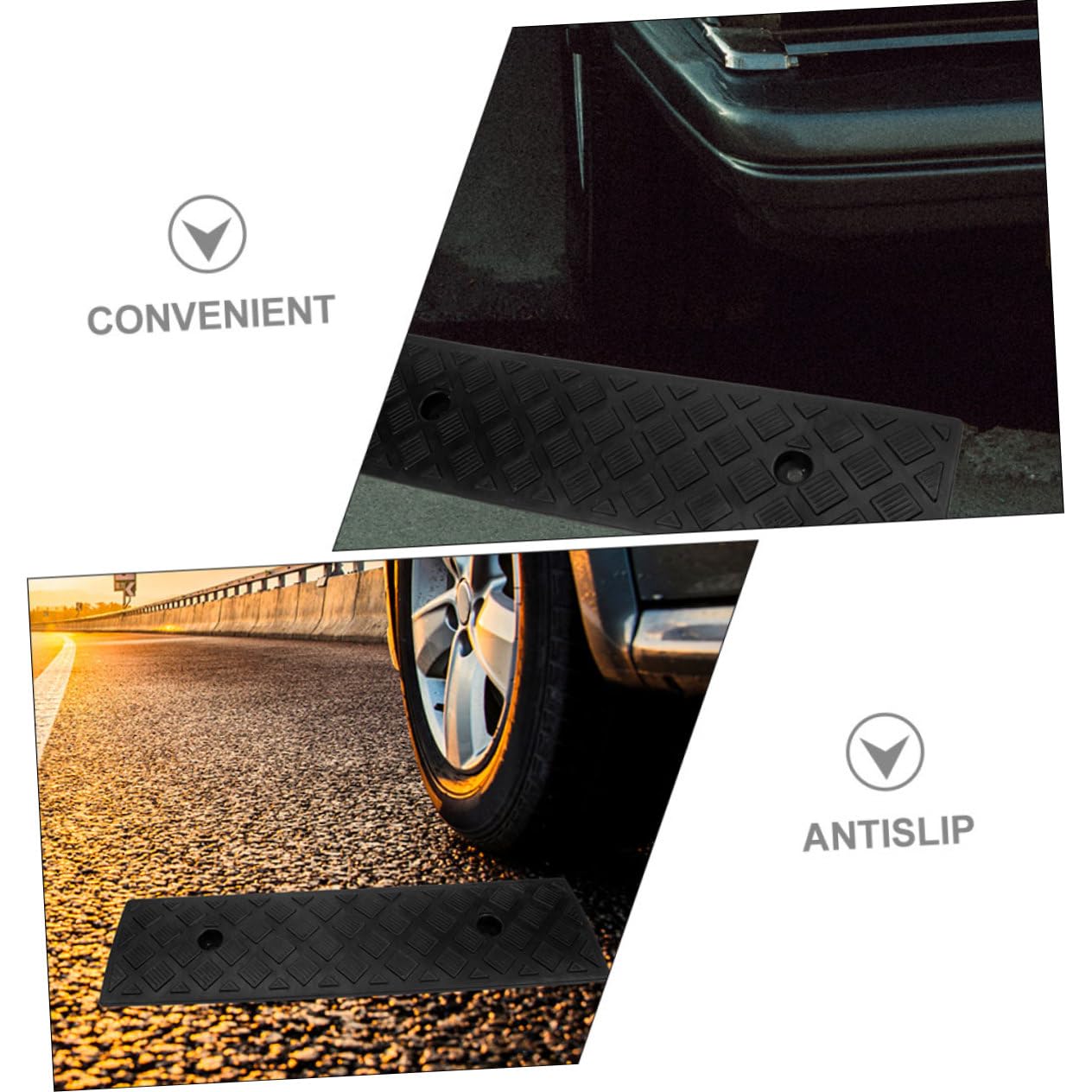 Sill Or Ramp Driveway Curb Ramp 2pcs Rubber Door Sill Ramps - S For Low Cars ...