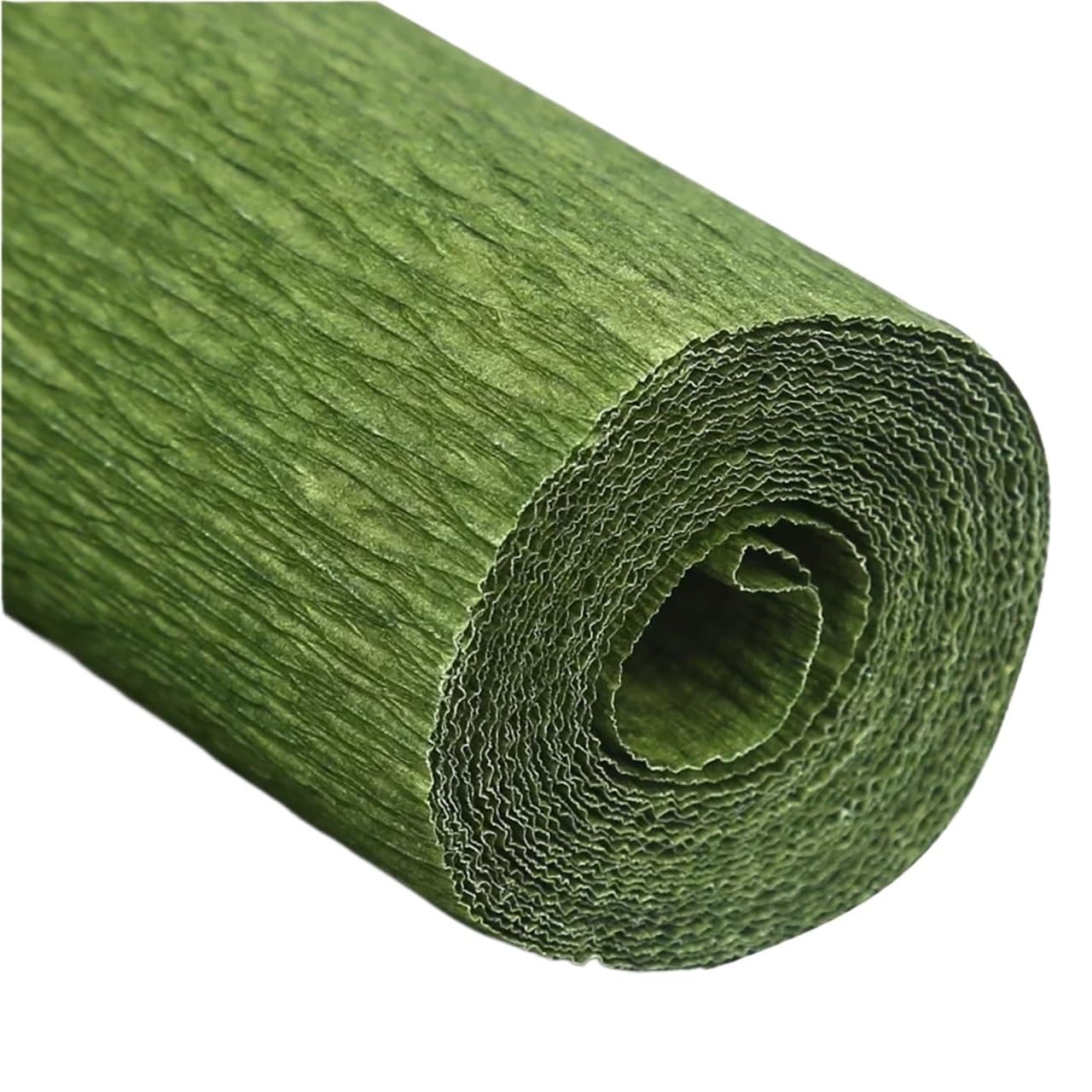 Rouleaux De Papier Crepon Lot de 6 Rouleaux de Papier crépon for Loisirs créatifs, décoration Florale, Emballage Cadeau, Papier froissé Fait Main, for Origami(Green)