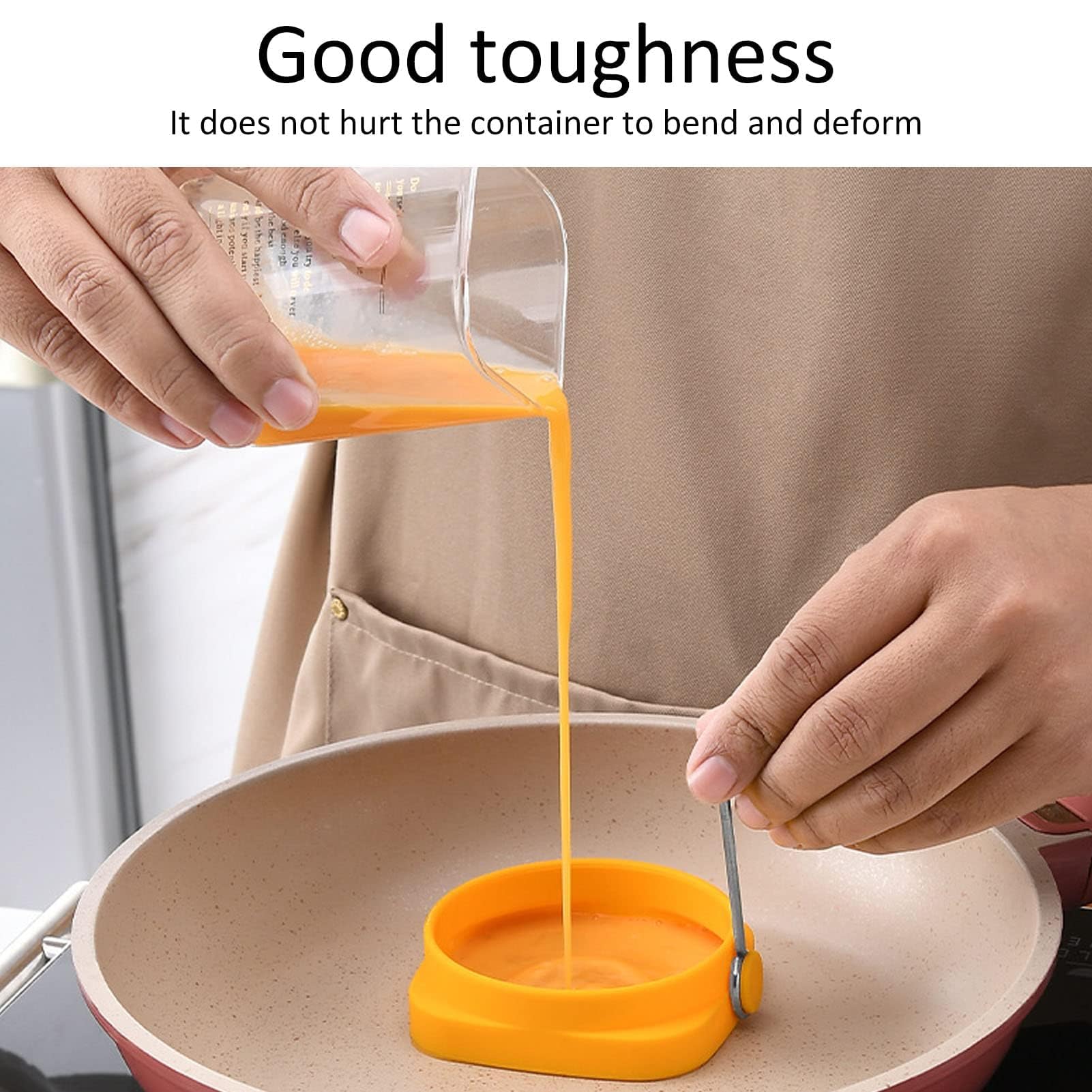 Set di 5 Anelli in Silicone per Uova, Stampo Antiaderente per Friggere, Cuocere Uova, Pancake, McMuffin, Omelette in Padella