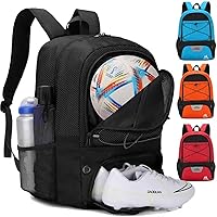 Hsmihair Soccer Backpack with Ventilated Ball & Cleat Compartments for Football, Volleyball, Basketball Gear