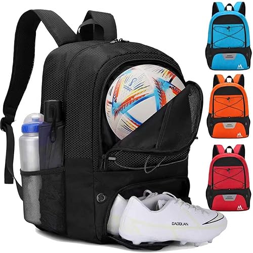 Bolsa de fútbol, mochila y mochila para fútbol, voleibol y baloncesto, con compartimento para pelotas y tacos separados