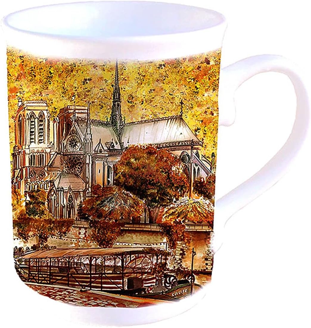Souvenirs of France - Claudie Franel Notre Dame Fine China Mug - Ochre