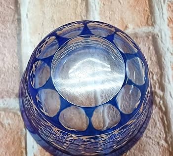 藍石目切子冷茶揃 五客 カメイガラス(メ1231) カメイガラス 正倉院ブルー 色被硝子冷茶揃 色被切子 冷茶グラス