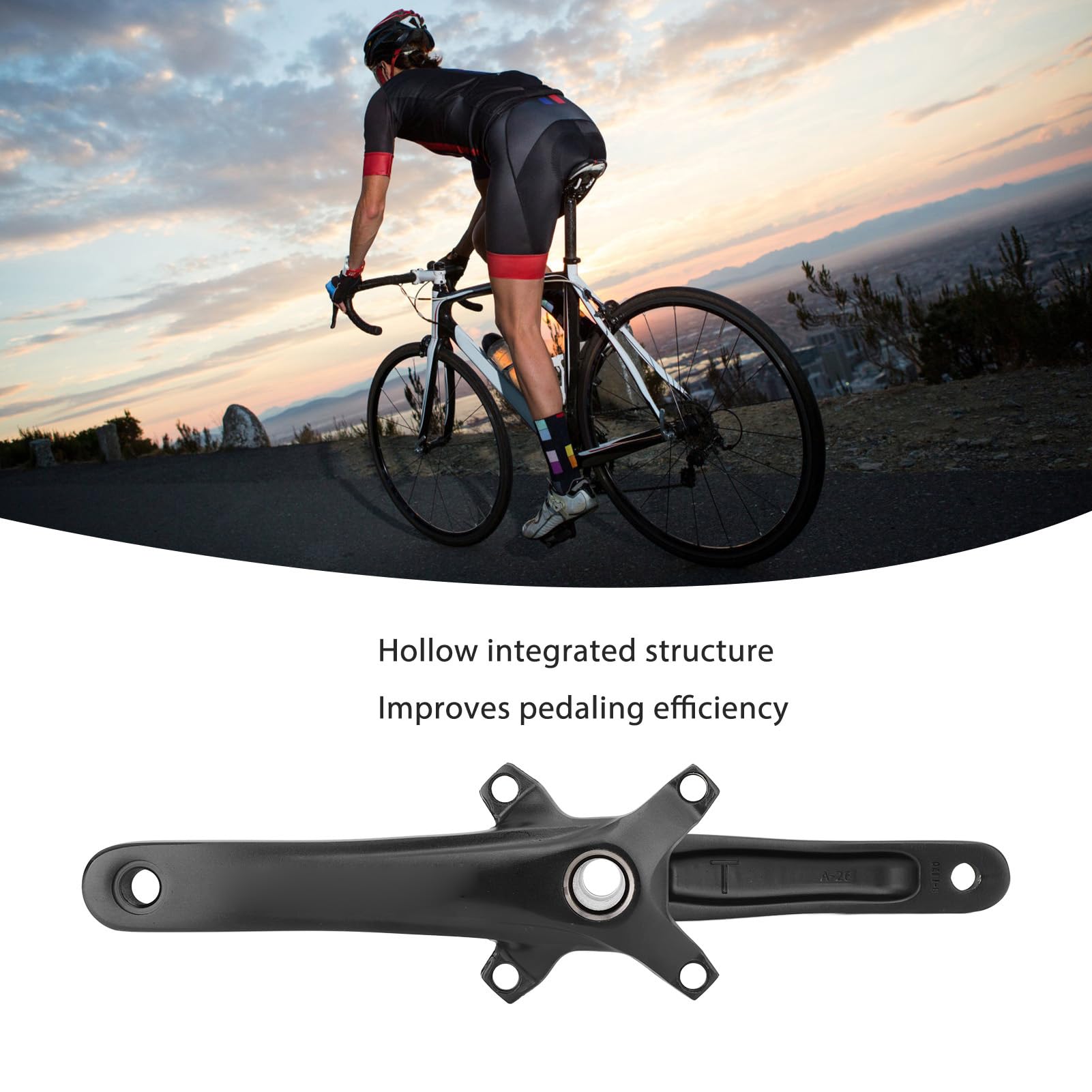 VGEBY Guarnitura per Mountain Bike, Set di Pedivelle in Lega di Alluminio Cavo 170mm 104 BCD con Kit Movimento Centrale per Bicicletta da Strada BMX