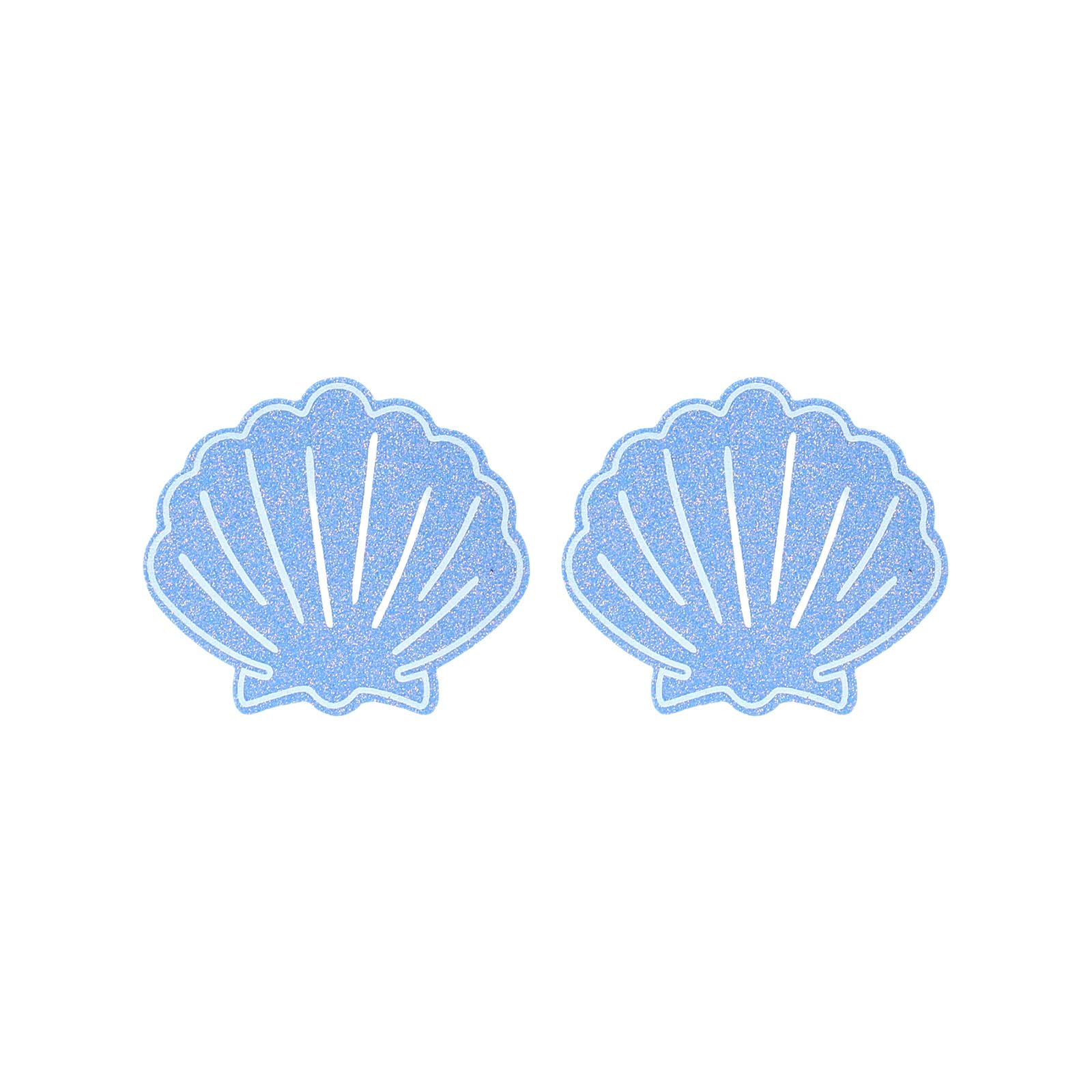 Limtula Women's 1 Pair Adhesive Pasties Nipple Covers Festival Glittering Sea Shell Breast Petals Pads Single Uses Chest Stickers For Single Uses Nipple Pasties