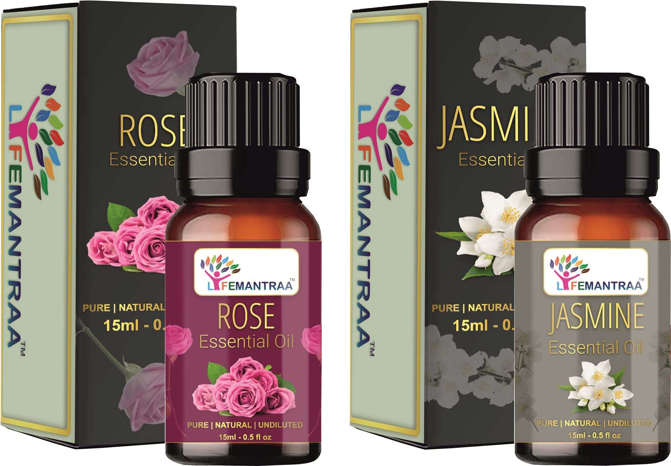 Lifemantraa Pure Rose and Jasmine Essential Oil for Skin, Hair, Diffuser (15ml each) - 30ml (B09P9Z5C9V) Amazon Price History, Amazon Price Tracker