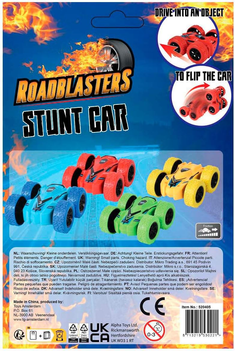 Stunt Car Roadblasters Flip Over 180 Friction Toy Car 7.5cm