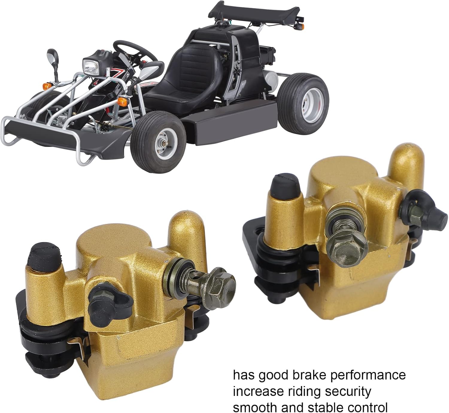 Hydraulic Brake Caliper Replacement, 2-Piece Disc Brake Caliper for ATV 4 Wheeler Quad Kart