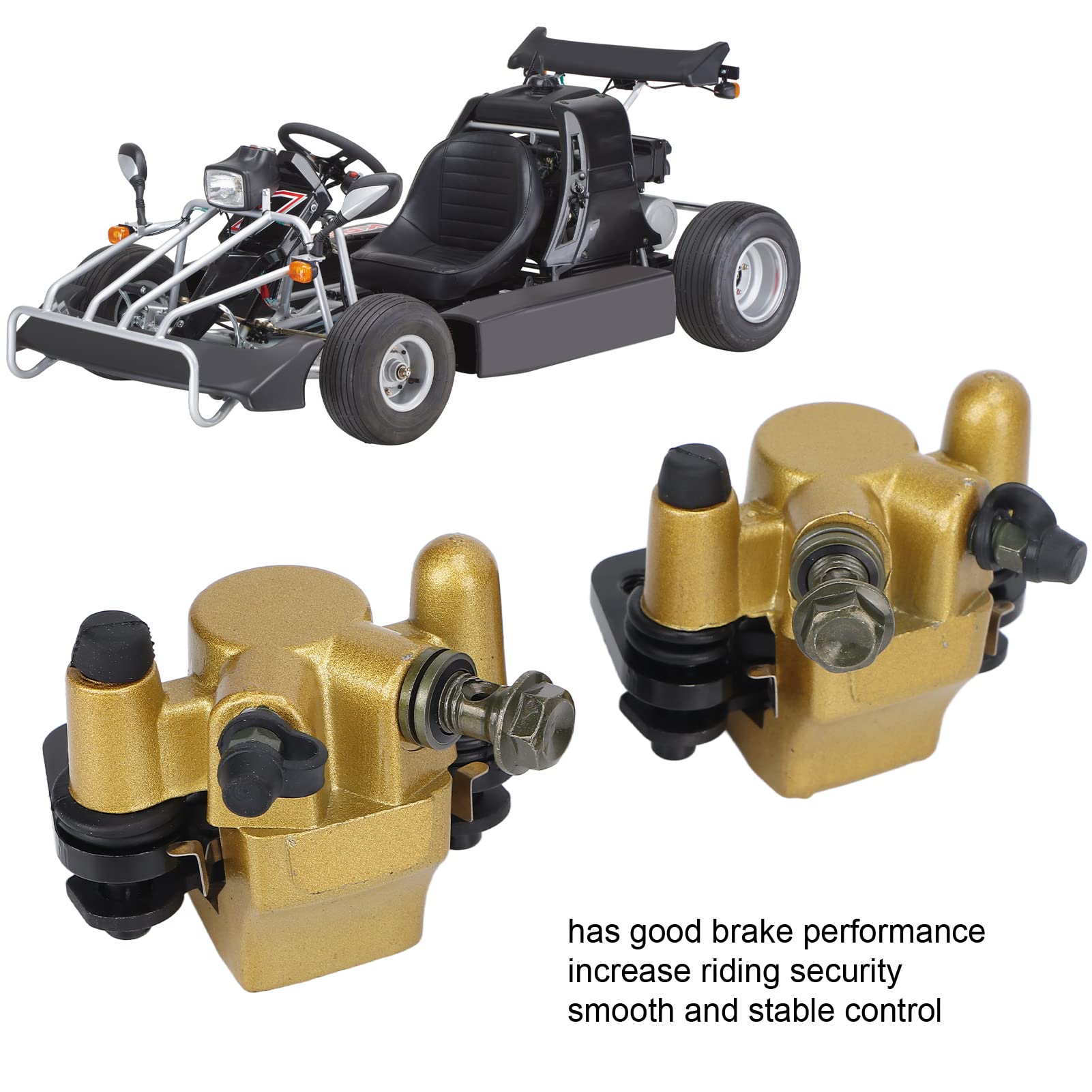 2 pezzi di pinza freno a disco idraulico di ricambio per ATV cinesi da 50 –125, quad e go-kart; pinza freno in lega, ad alta durezza e resistente all’usura.