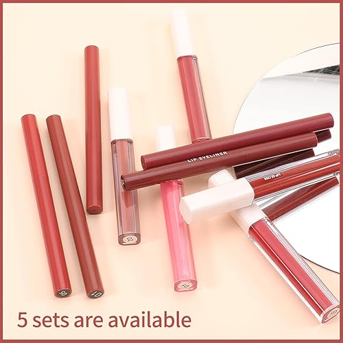 Miniatura 6 de Boobeen Juego de lápiz labial mate y lápiz labial líquido color rojo oscuro maquillaje de labios de larga duración impermeable brillo de labios