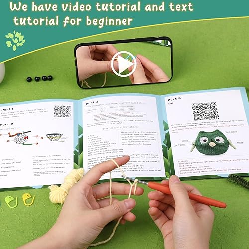 Miniatura 3 de Mnuizu Kit de ganchillo para principiantes, kit de ganchillo de animales, kit de ganchillo para principiantes con tutoriales en video instructivos y