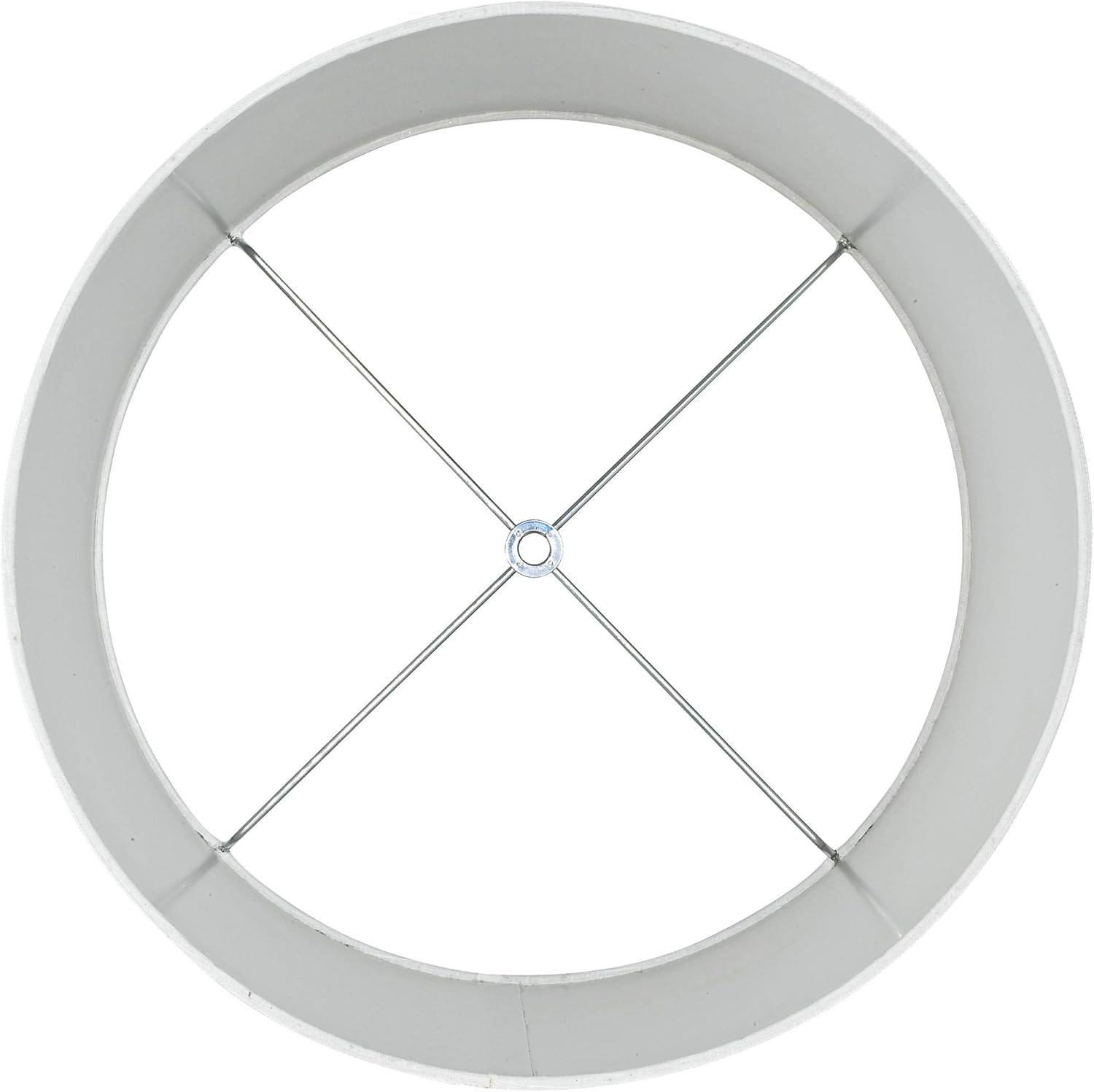 Set of 2 White Fabric Large Drum Lamp Shades 13" Top x 14" Bottom x 10" High (Spider) Replacement with Harp and Finial - Springcrest