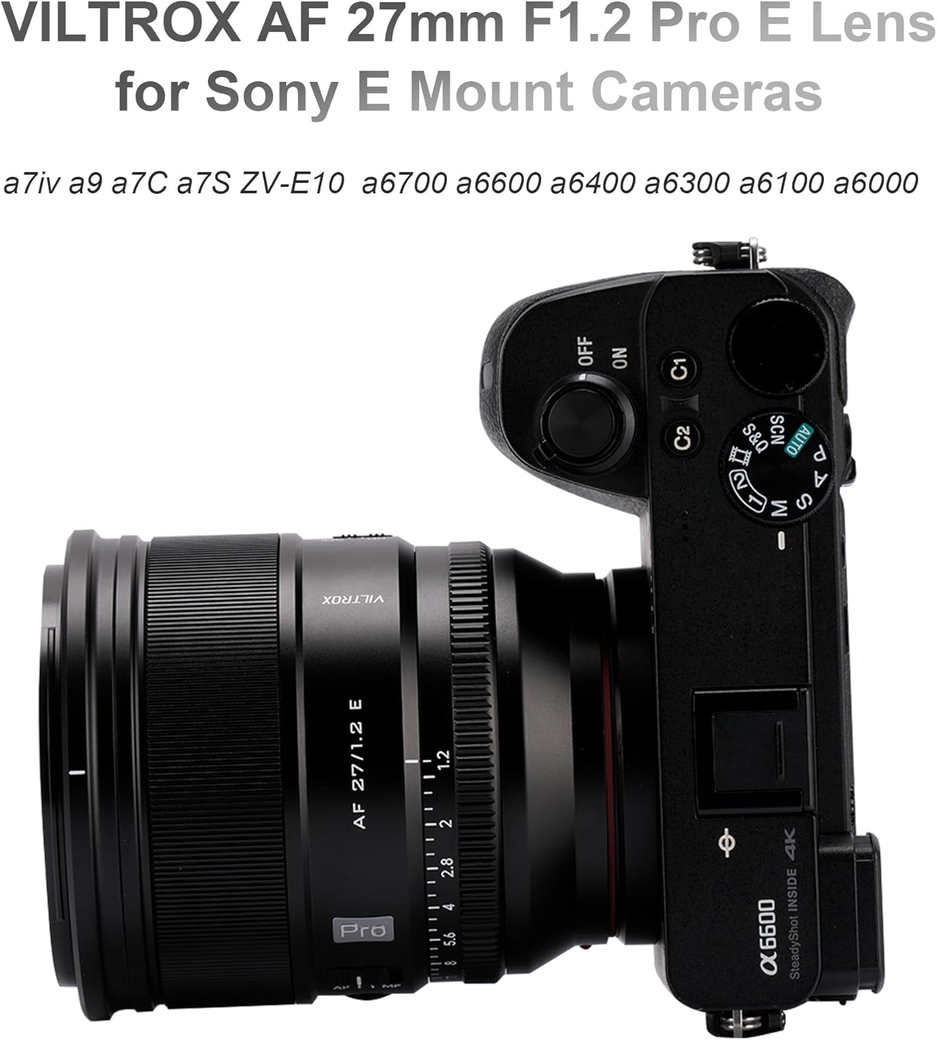 VILTROX AF 27mm F1.2 Pro E Mount Lens for Sony, Large Aperture Autofocus 27/1.2 E Lens for Sony E-Mount Cameras a6400 a6600 a6700 ZV-E10 FX30 a7R a7IV a7RIII a7RIV a7RV A1 FX3 ZVE1 A7CII