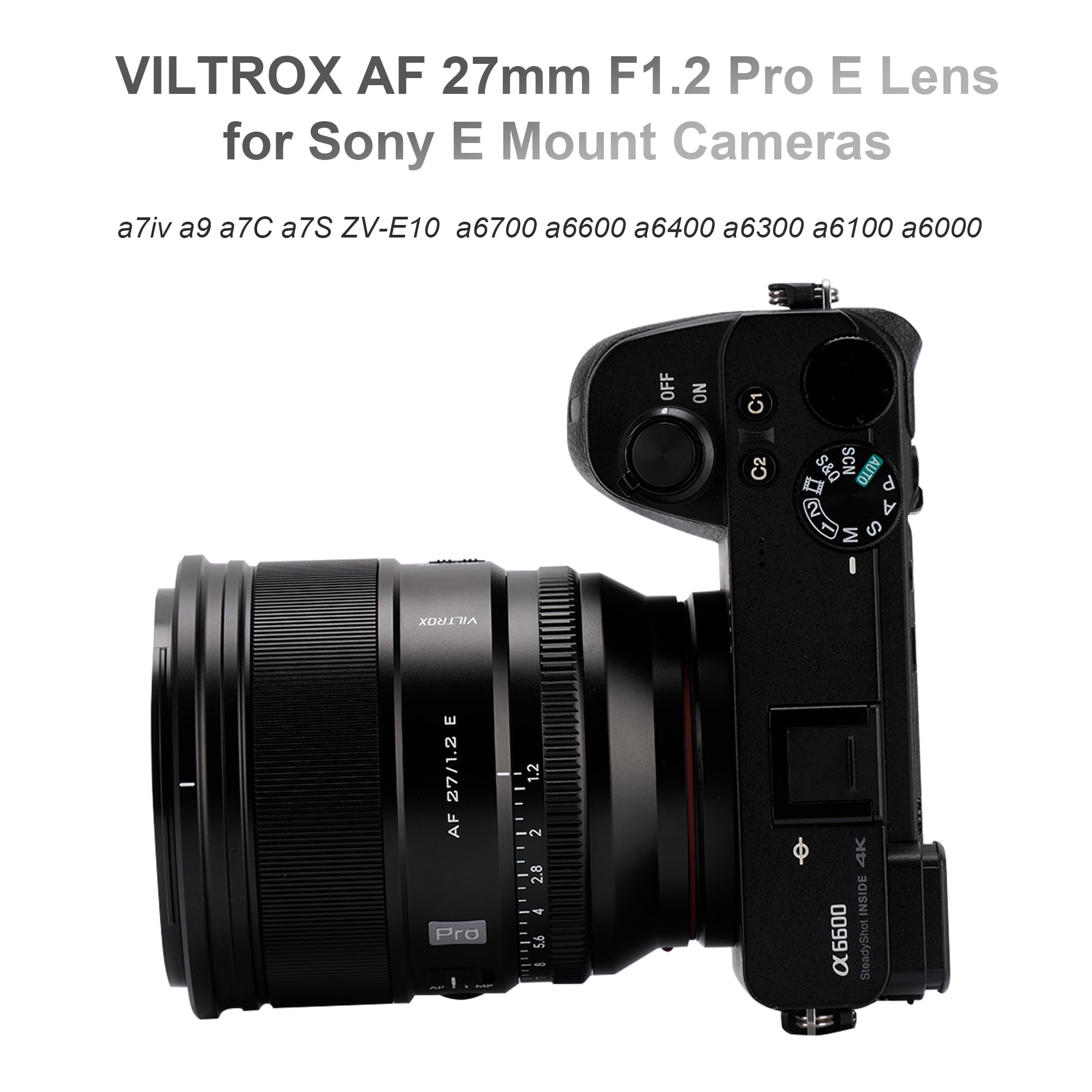 Amazon.com : VILTROX AF 27mm F1.2 Pro E Mount Lens for Sony, Large