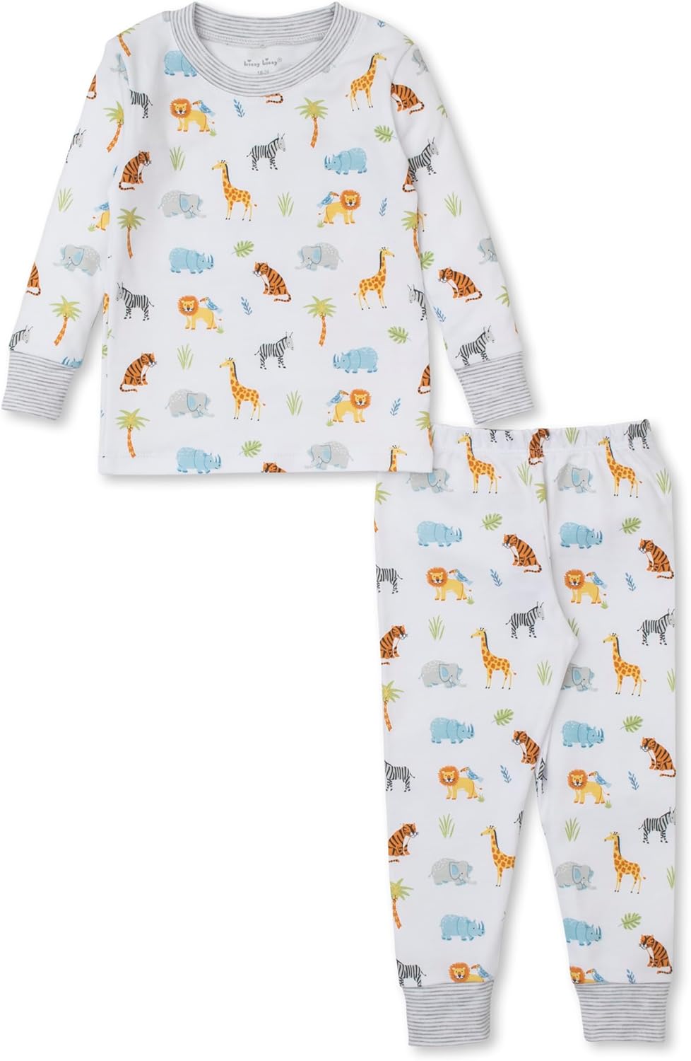 Kissy Kissy Baby Boys Infant Tropical Jungle Print Long Pajamas Set