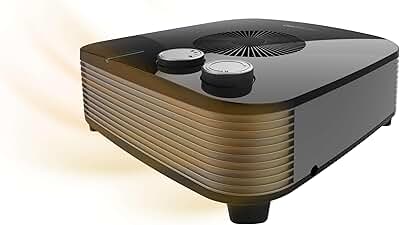 Cecotec Calefactor Eléctrico Termoventilador ReadyWarm 2060 Max Horizon Black. 2000W, 2 Niveles de Potencia, Bajo Consumo, 3 Modos de Funcionamiento, Uso Sencillo, Ligero, Estable y Negro