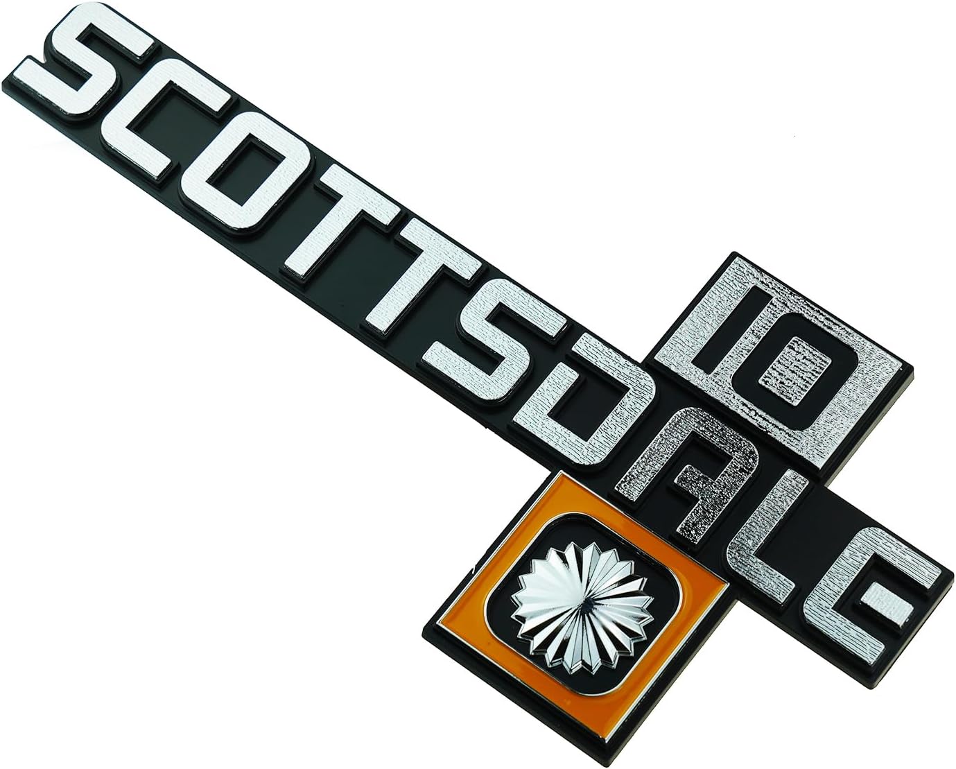 2Pc Set 81-88 Chevy Scottsdale 10 Emblem 3D Badge Nameplate Truck Square Body Front Fender 14051848 PR Pickup Trucks Replacement for Scottsdale (Silver)