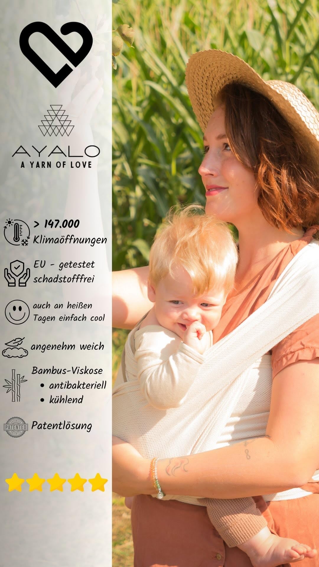 Babytragetuch für Neugeborene ab Geburt | Patentiertes Bambus-Netzdesign | Breeze-Effekt | Atmungsaktive Babytrage, perfekt für den Sommer, beige