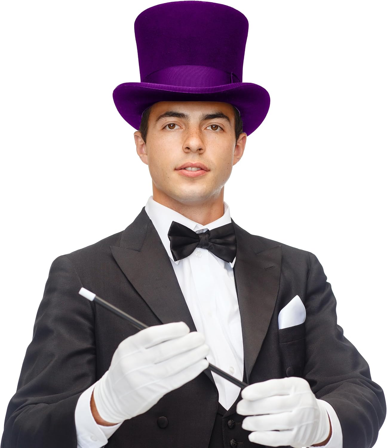 Wildarms Black Top Hat for Men Black Magician Party Hat for Adults Victorian Costume Hats For Cosplay Halloween Mardi Gras