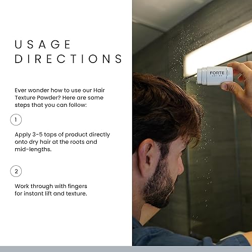 Miniatura 7 de Polvo para textura de cabello de la serie Forte, Volumizador para cabello fino Productos voluminizadores para hombres (0.1 oz)