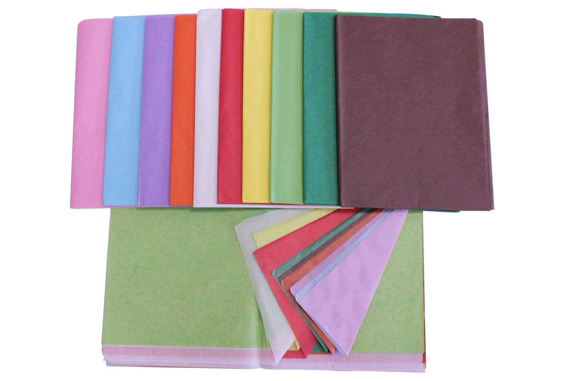 Bright Ideas Coloured Tissue 80 Sheets, Gift Wrapping Paper for Christmas, Birthday Party and Arts & Crafts, Assorted Colours 50cm x 76cm & 50cm x 38cm Sheets