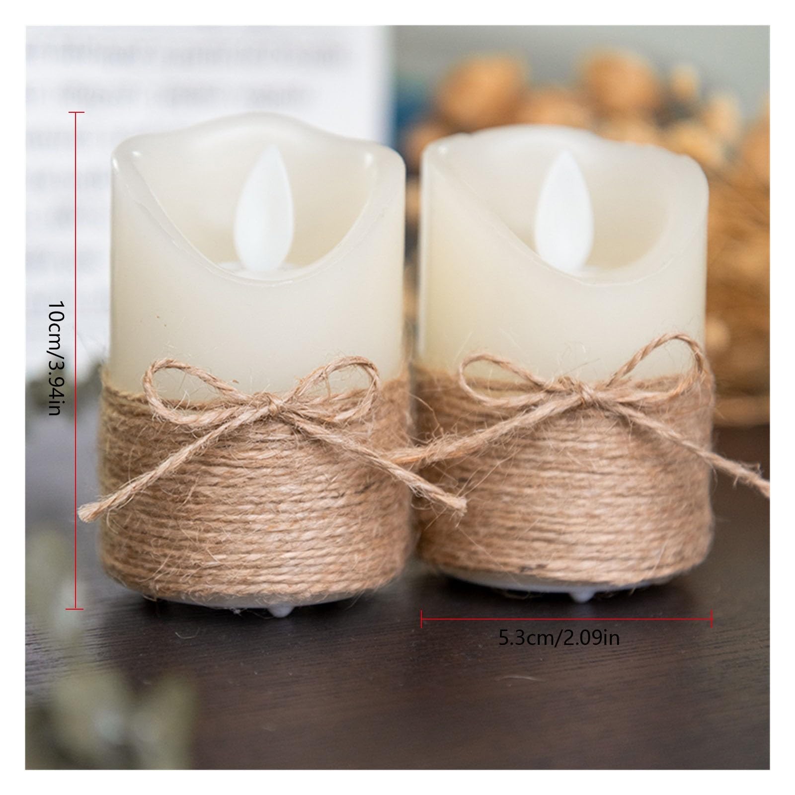 Candele senza fiamma glitterate, candele LED in vera cera con stoppino a fiamma realistiche for Natale, festival, confezione da 3