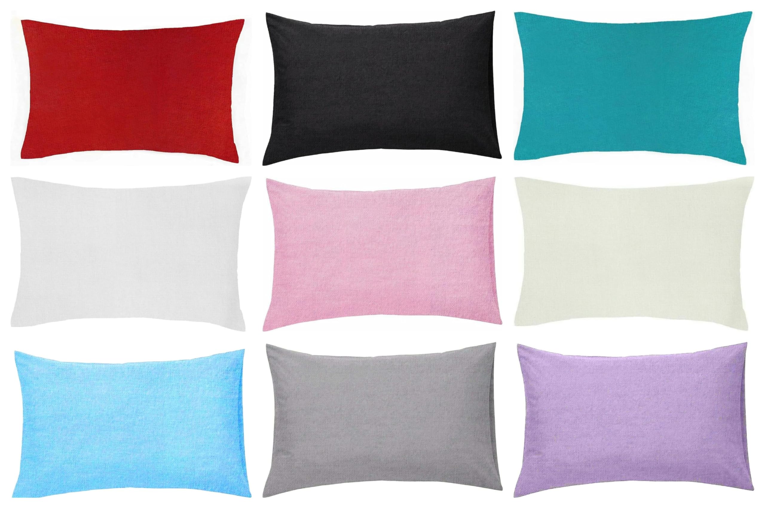 Flannelette Soft Brushed 100% Cotton Pillow Cases 2 Pack, Super Warm Flannel Housewife Pillowcase Pair Only Plain Dyed Pillow Covers 50 x 75 cm (Sky Blue)