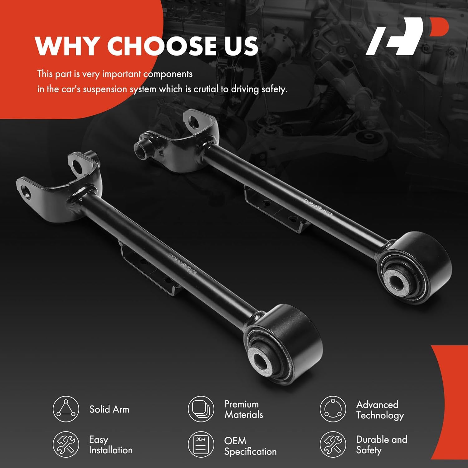 A-Premium 2 x Rear Upper Control Arms, with Bushing, Compatible with Honda CR-V CRV 2002-2005, Element 2007-2010