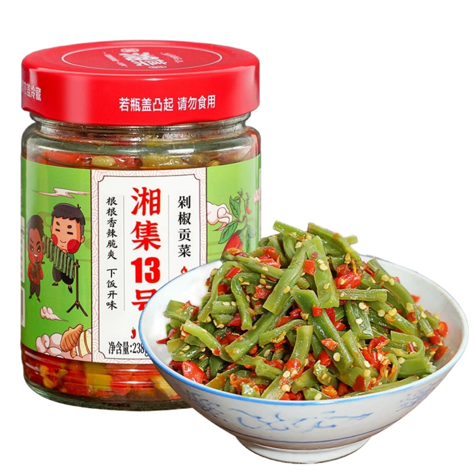 Crispy & Spicy Gongcai Hot Sauce,238g Red Oil Mixed Noodle Sauce for Instant Pickles, Delicious Homemade Pickles, Perfect for Chinese Breakfast Side