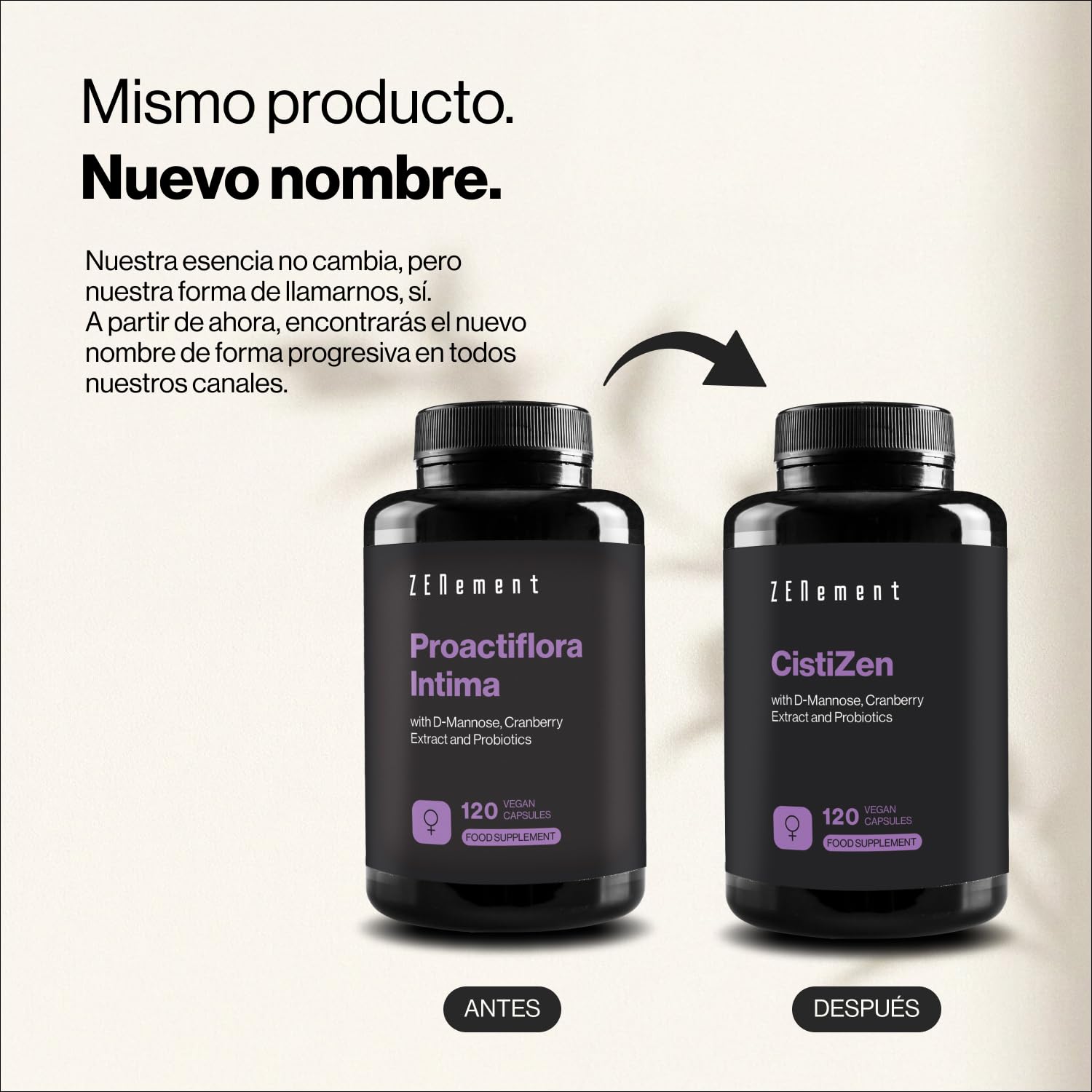 CistiZen - Con D-Manosa, Arándano Rojo y 5 Cepas Probióticas – 120 Cápsulas Veganas, Sin Aditivos, Sin OGM, Sin Gluten, Sin Lactosa, Sin Soja – Zenement