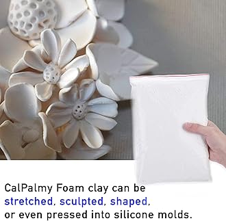 CALPALMY Moldable Cosplay Foam Clay (White) – High Density and Hiqh Quality for Intricate Designs | Air Dries to Perfection for Cutting with a Knife or Rotary Tool, Sanding or Shaping