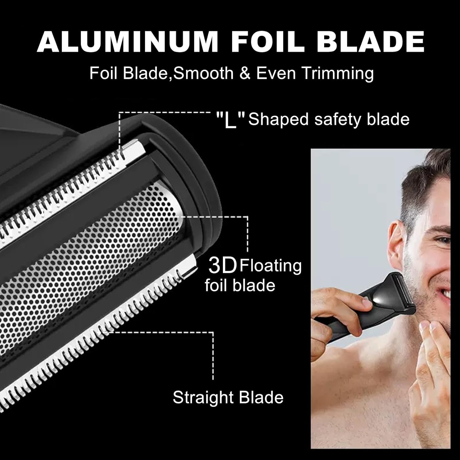 2 Pack Foil Replacement Blades Compatible with Manscaped The Lawn Mower 5.0 Ultra Groin & Body Hair Trimmer,Stainless Steel Foil Blades for Smooth and Close Shaving. - Image 2