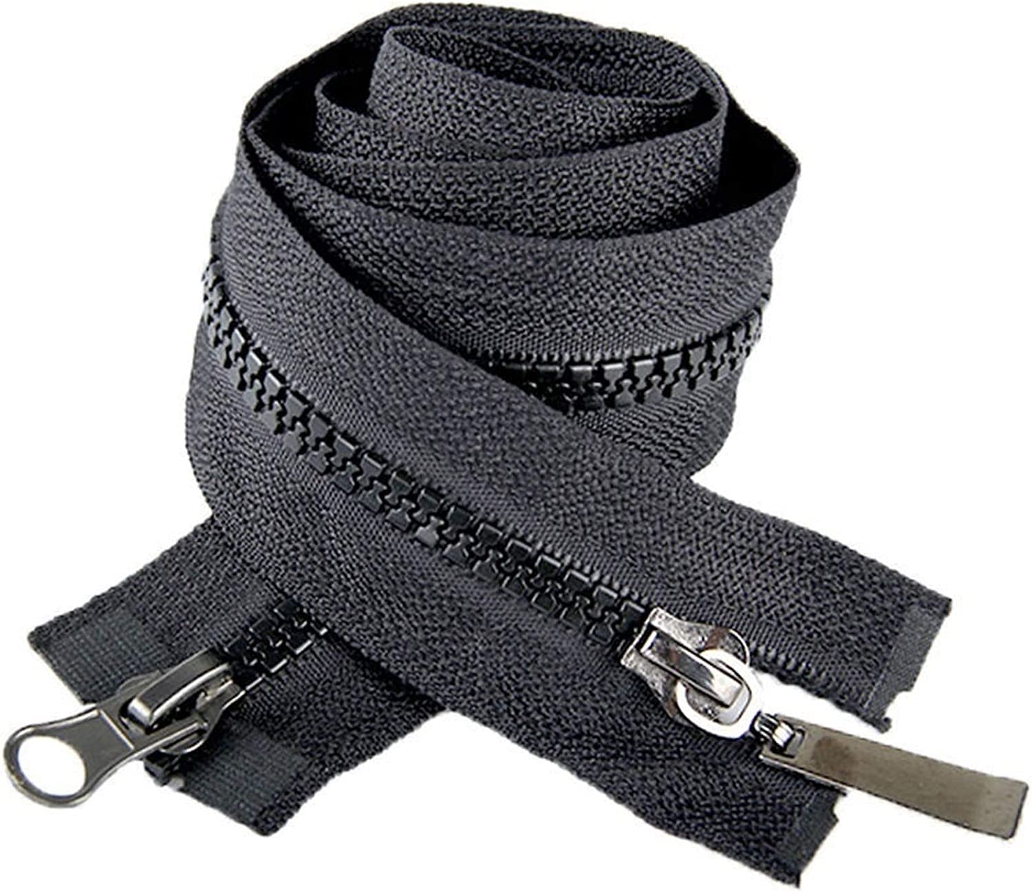 Cremalleras de Metal, Cremalleras, Cierres Cremallera Abiertos Gruesos y Resistentes, Resina 60-300 cm, Costura con Deslizadores, Ropa, Saco Dormir, Carpa, colchas, (100 1+quot;)(250Cm)
