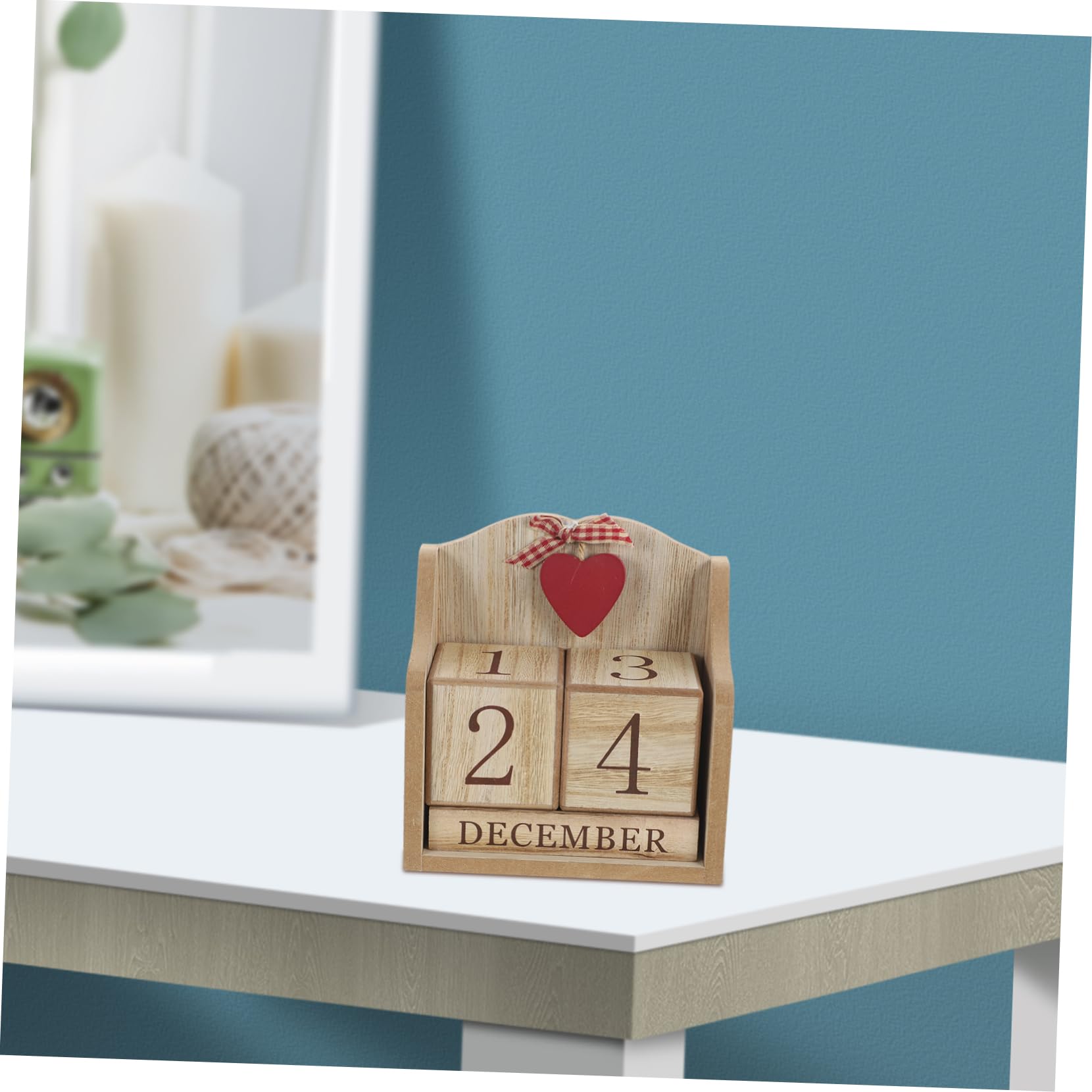 VILLCASE Calendario Da Tavolo Con Data Perenne in Legno Da 2 Pezzi Per Ufficio Studio E Casa Senza Batteria Richiesta