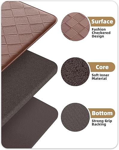 Miniatura 28 de Color&Geometry Tapetes acolchados antifatiga para cocina, 17 x 47 pulgadas, alfombra de pasillo antideslizante impermeable, alfombrilla acolchada