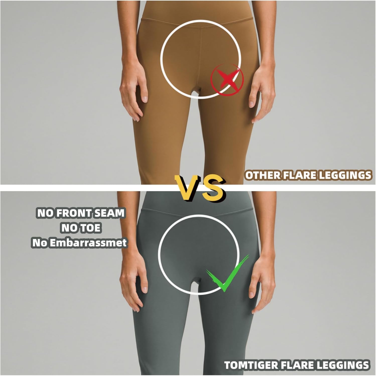 TomTiger Flare Leggings for Women Bootcut Yoga Pants with Tummy Control High-Waisted and Wide Leg - Image 3