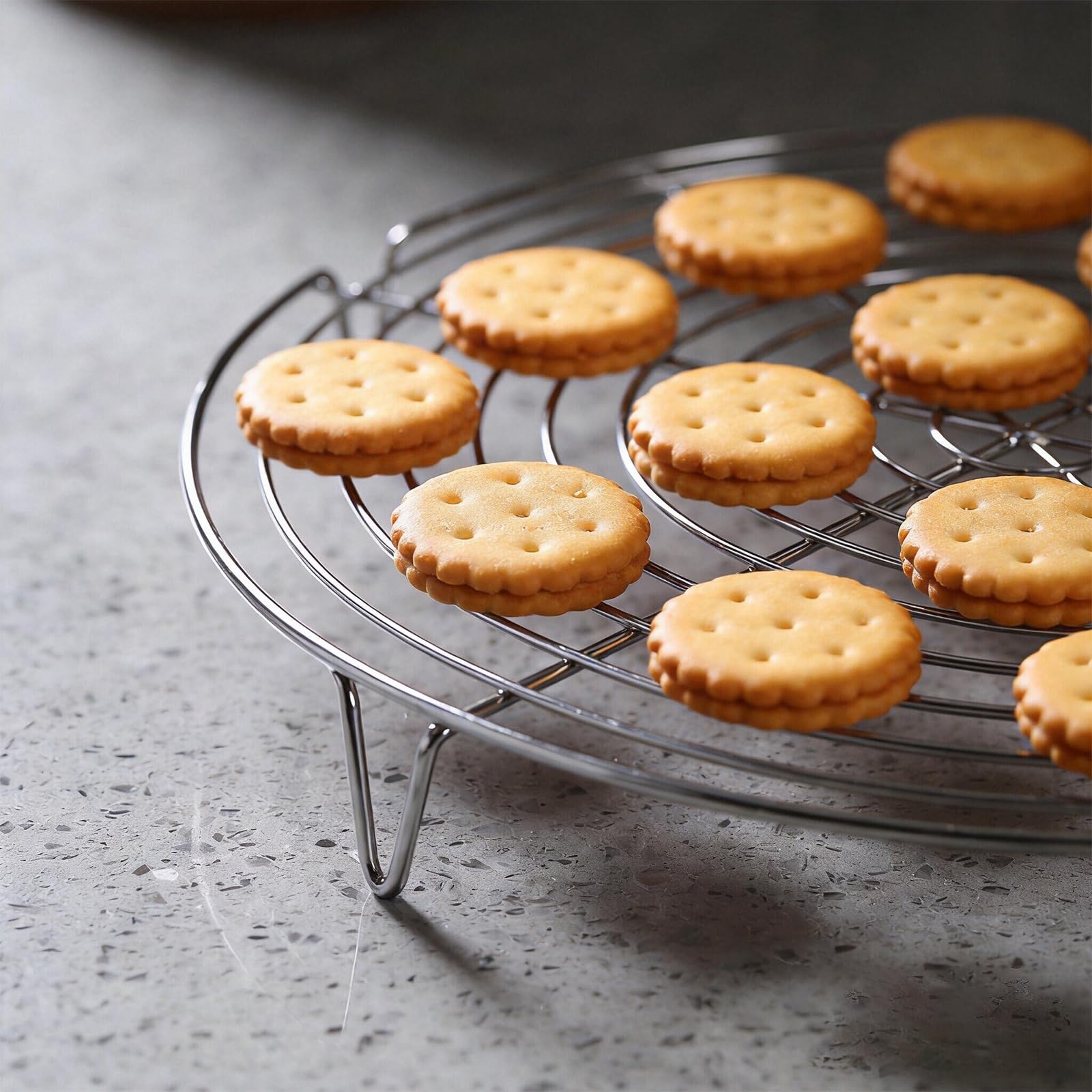 Grille de Refroidissement Ronde 2 Pièces pour Gâteau Argent