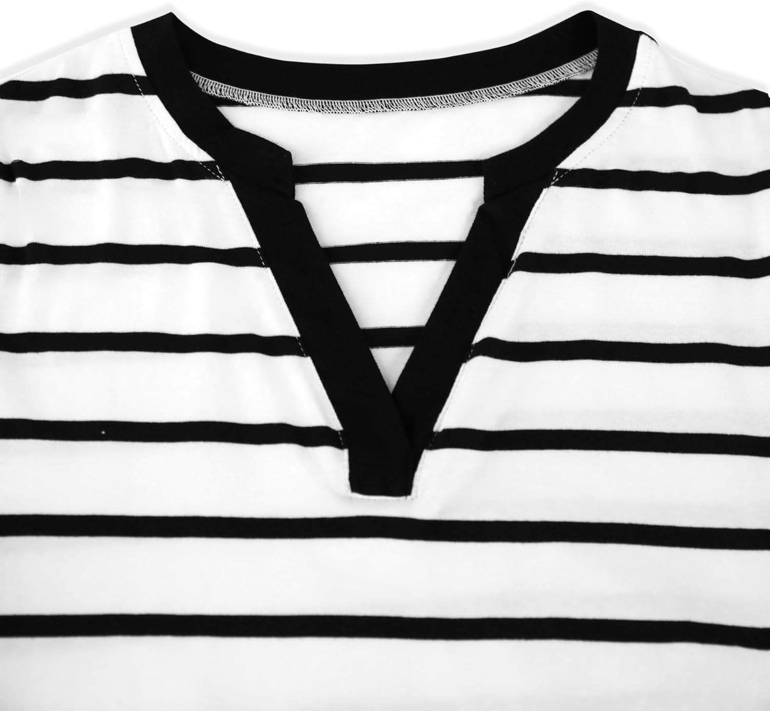 LilyCoco Womens Striped Long Sleeve Shirt V Neck T Shirts Casual Fall Boho Tops - Image 3