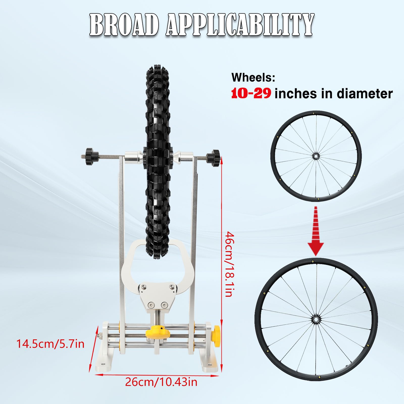 Cavalletto di centraggio per Bicicletta, Professionale Cavalletto per Centrare Ruote Bici Pieghevole Supporto per Biciclette Cerchioni Mountain Bike