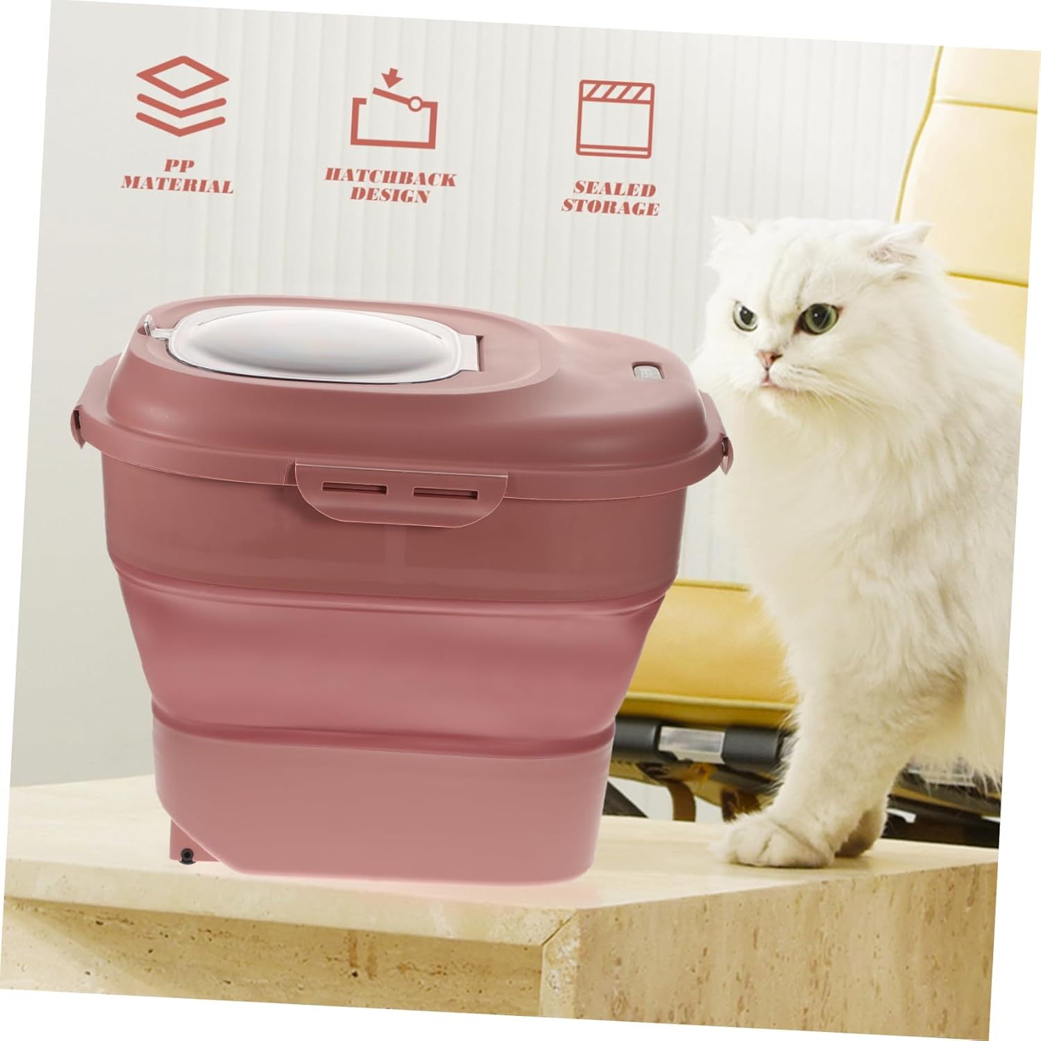 Hemoton Household Pet Food Storage Bin Multifunctional Food Bucket Height and Design Stylish and Secure for Daily Use