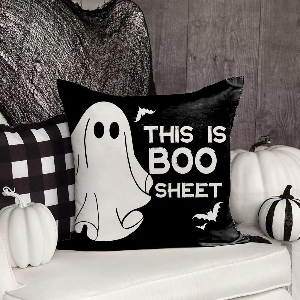 RABUSOFA Halloween Pillow Covers 16x16 Inch Halloween Decorations Outdoor image 2