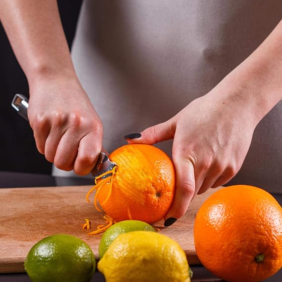 Mudder 4 Pcs Citrus Zester Channel Knife, Stainless Steel Peeler Opener