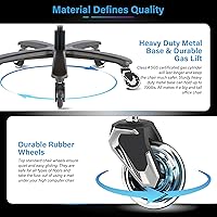 Vista 7 de Silla de oficina grande y alta de 700 libras, soporte lumbar ajustable, brazos abatibles 3D, base de metal resistente y ruedas, silla de escritorio