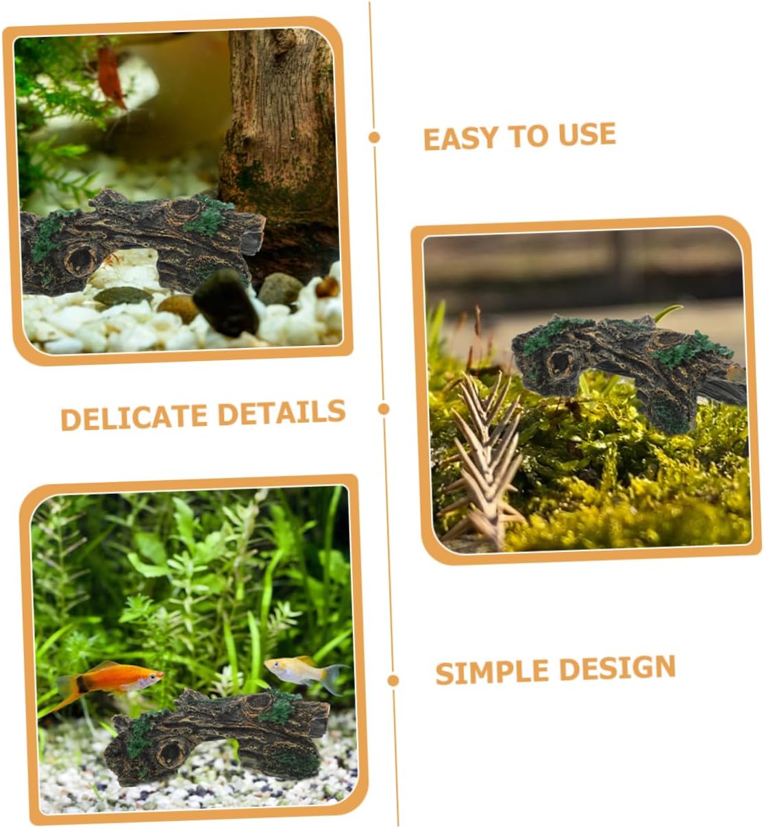 2pcs Resin Reptile Cave Hideout Creative Hiding Place for Lizards Turtles Amphibians Safe Practical Decor for Aquariums Terrariums Natural Look Habitat