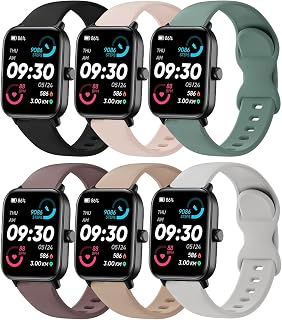 Veryfit 스마트 워치 밴드 IDW13 IDW16 IDW19 IDW26 IDW28과 호환, 6팩 22mm 퀵 릴리즈 소프트 실리콘 스포츠 스트랩 교체용 손목 밴드