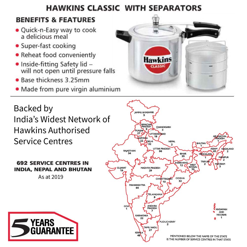 Amazon.com: Hawkins 6.5 Litre Classic Pressure Cooker with