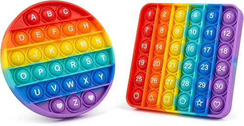 Alphabet & Number Pop It Learning Toy for Kids Rainbow