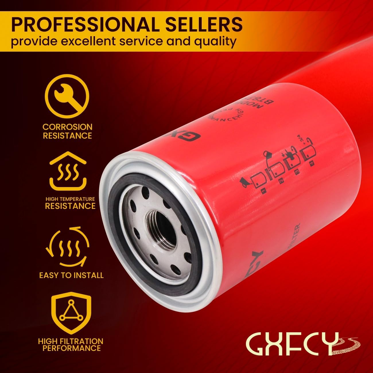 BT839 Hydraulic Oil Filter Replace HHTA0-37710 T0070-37710 TA040-37710 57098 P551779 HF35274 Compatible with Kubota Tractor L3710 L4600 L5040 M7040 MX4800 L2900 L3130 L3300 L3410 L3430(Pack of 4)