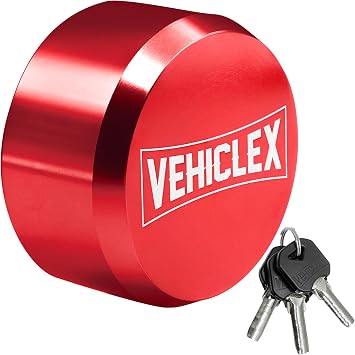 Vehiclex Heavy-Duty Puck Lock Keyed Alike, Hidden Shackle Lock Rust-Resistant Security for Trailers, Garages, Containers Red